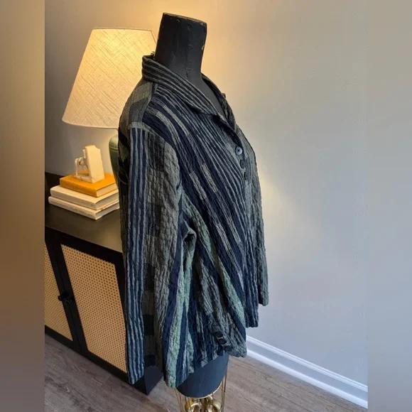 Habitat Plaid 99% Cotton Button-Down Retro Grandpacore Print (L) Boxy Lagenlook - Picture 7 of 17